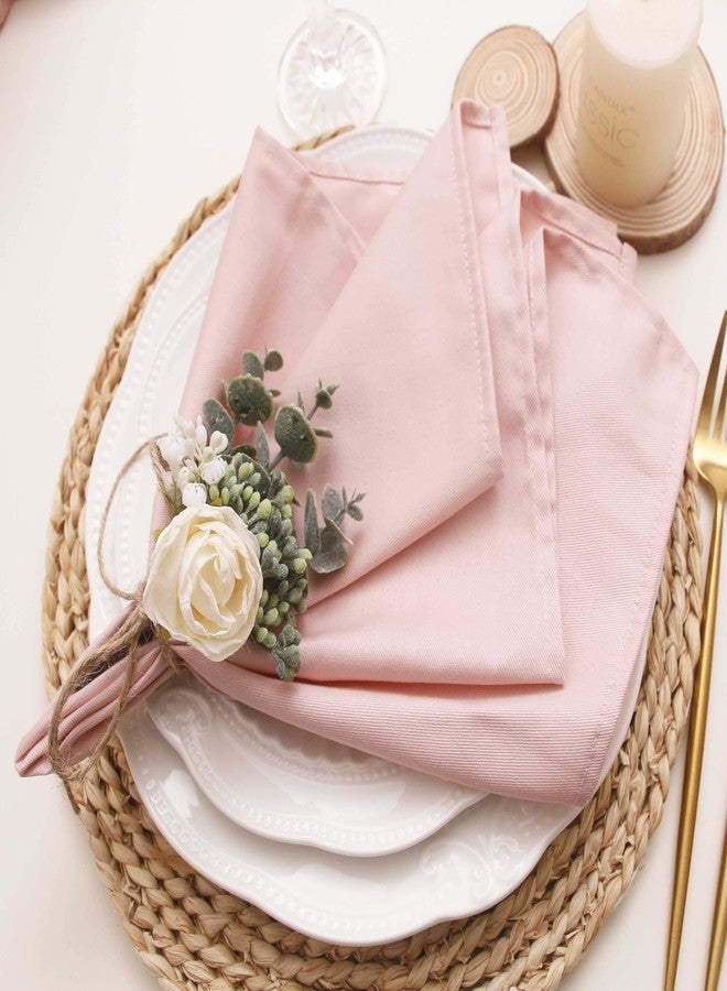 JINVASE Cotton Cloth Napkins Set of 12, Dinner Cloth Napkins Bulk, Wedding Spring Easter Bridal Shower Baby Shower 17 * 17'' (12 Pack, Dusty Pink) - Image 1