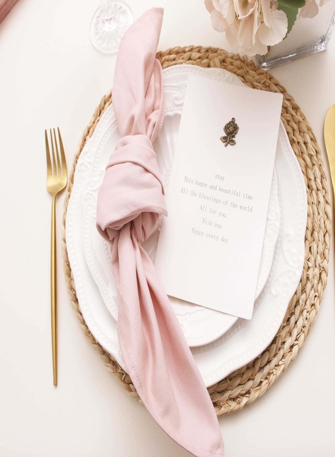 JINVASE Cotton Cloth Napkins Set of 12, Dinner Cloth Napkins Bulk, Wedding Spring Easter Bridal Shower Baby Shower 17 * 17'' (12 Pack, Dusty Pink) - Image 2