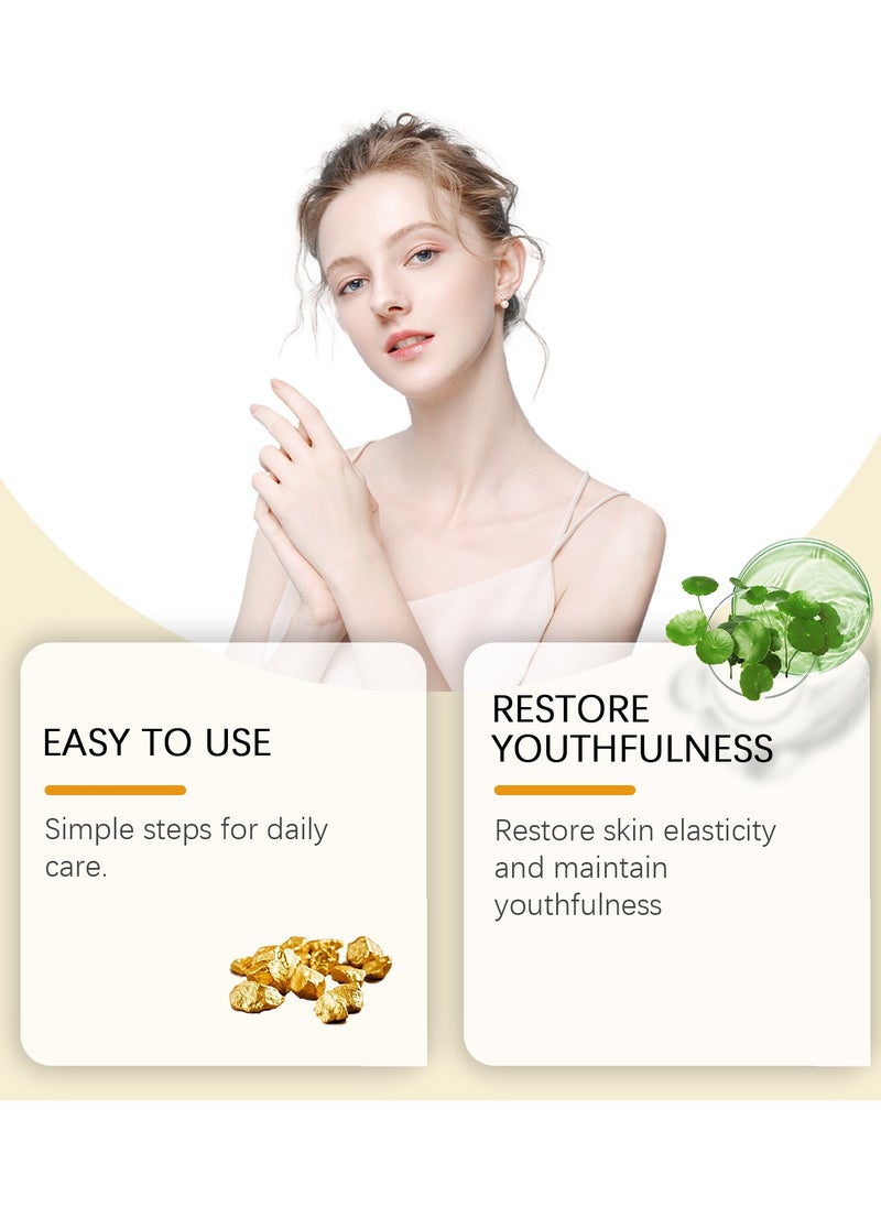 EELHOE Protein Thread Lifting Set - Soluble Protein Thread with Nano Gold Essence, Absorbable Collagen for Face Lift, Reverse Collagen Serum for Smoothing, Firming, and Moisturizing-GOLDEN LIQUID:15ML*5，PROTEIN THREAD*20  - Image 2