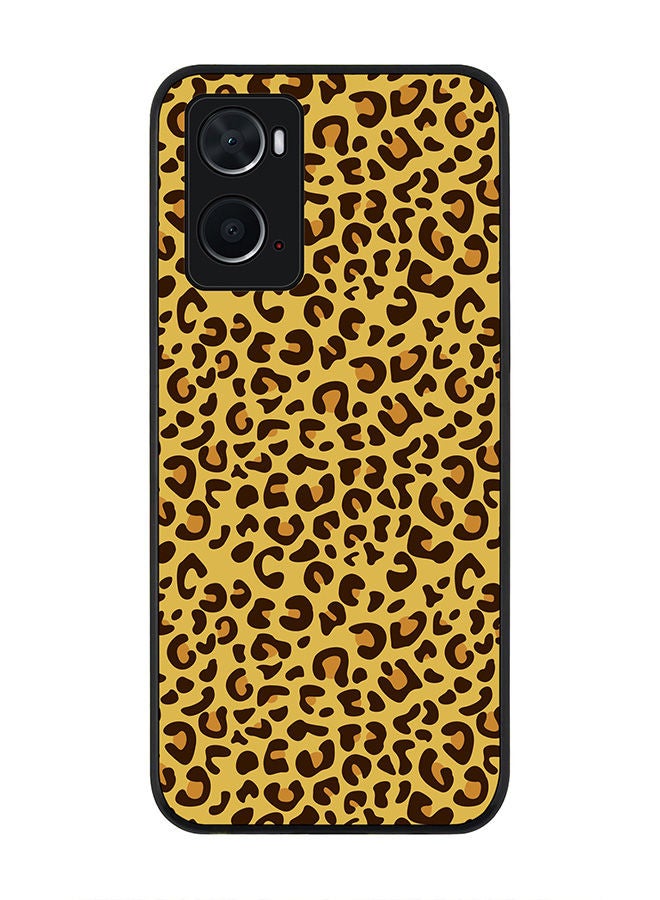 Stylizedd Rugged Black edge case for Oppo A96 4G/A36/A76 Slim fit Soft Case Flexible Rubber Edges Anti Drop TPU Gel Thin Cover - Leopard Skin Print - Image 1
