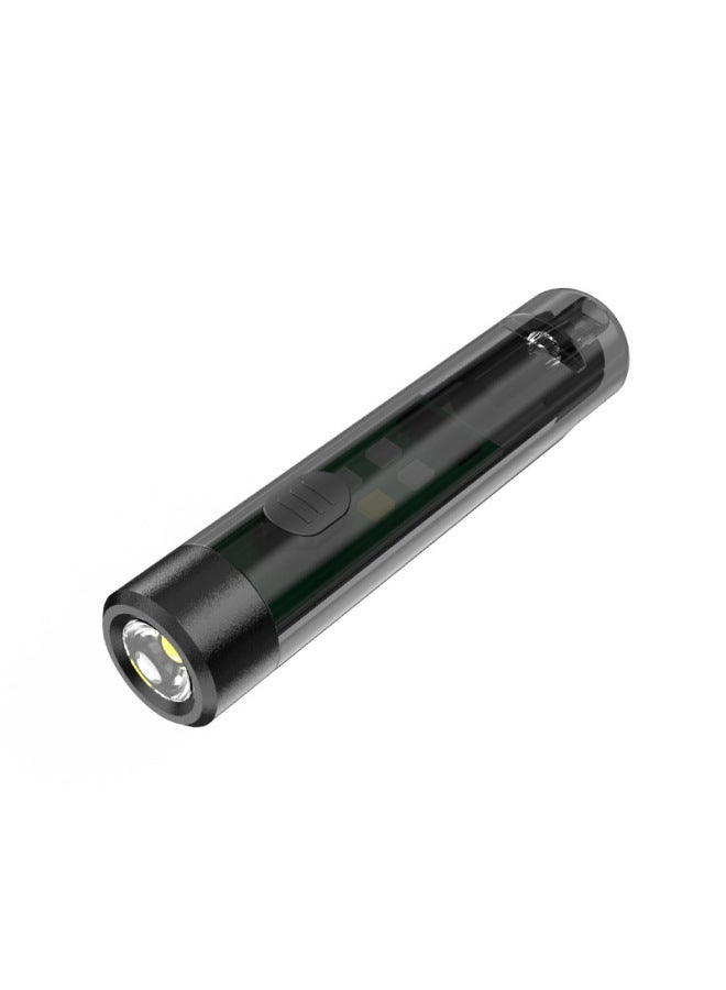 Cross-border New Led Mini Flashlight Keychain USB Rechargeable Portable Emergency Flashlight Multi-function Hat Clip Light