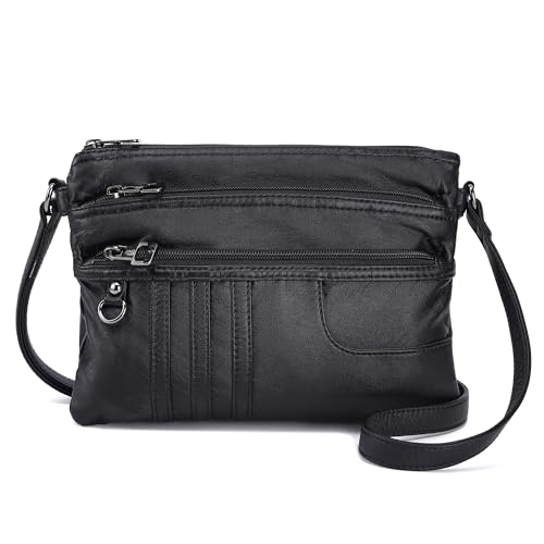 MINICAT Treble Pockets Small Crossbody Purse Cell Phone Purse Shoulder Bags for Women Cross Body Bag for Woman(Black Small) - Image 1
