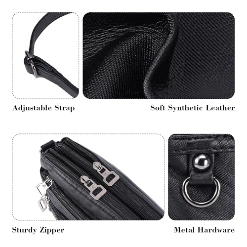 MINICAT Treble Pockets Small Crossbody Purse Cell Phone Purse Shoulder Bags for Women Cross Body Bag for Woman(Black Small) - Image 4