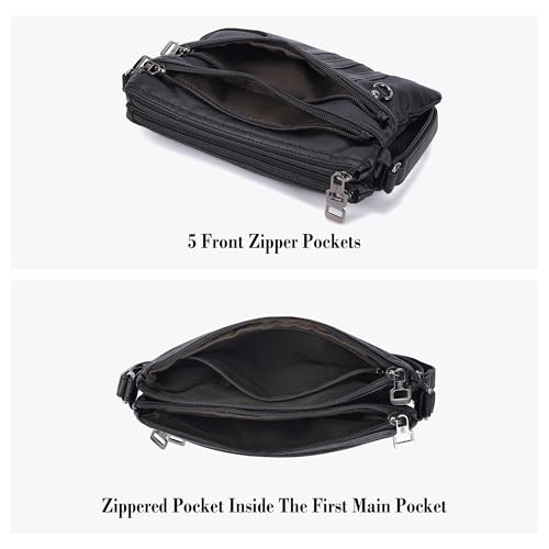 MINICAT Treble Pockets Small Crossbody Purse Cell Phone Purse Shoulder Bags for Women Cross Body Bag for Woman(Black Small) - Image 3