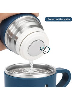 Arabest Stainless Steel Thermo 500ml/16.9oz Vacuum Insulated Bottle with Cup for Coffee Hot Drink and Cold Drink Water Flask.(Blue,Set)  - Image 4