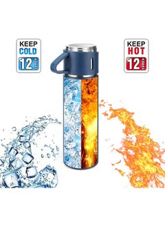 Arabest Stainless Steel Thermo 500ml/16.9oz Vacuum Insulated Bottle with Cup for Coffee Hot Drink and Cold Drink Water Flask.(Blue,Set)  - Image 3