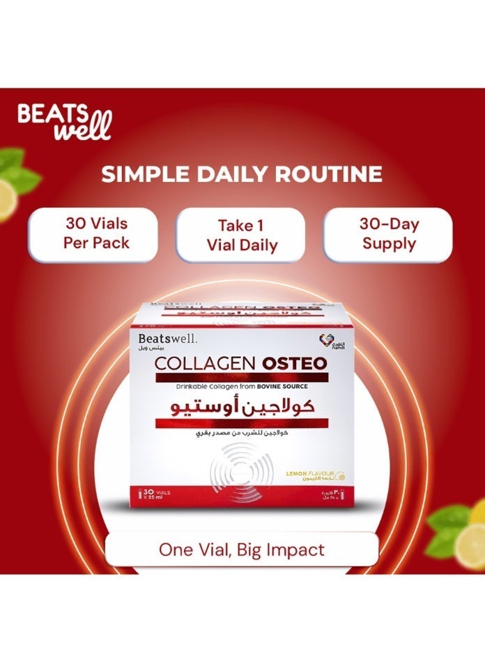 BeatsWell بياتسويل كولاجين أوستيو كولاجين بنكهة الليمون - 30 قارورة صالحة للشرب - Image 4
