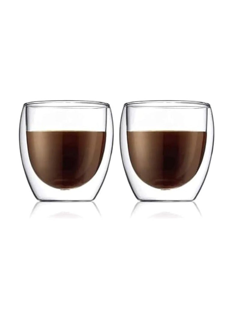 Green Tiger Double Wall Glass Tumbler, Clear, Suitable for Coffee, Coffee cups set - Image 1