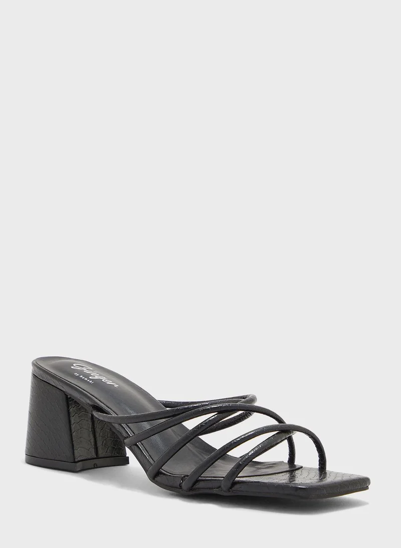 Ginger Multiple Strap Block Heel