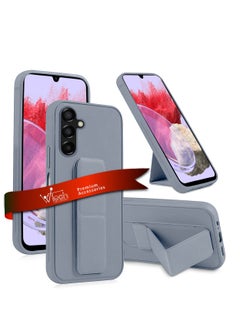 Wtech Hand Grip Foldable Magnetic Kickstand Wrist Strap Finger Grip With Built-In Iron Case Cover For Samsung Galaxy M34 5G 2023 Grey  - Image 1