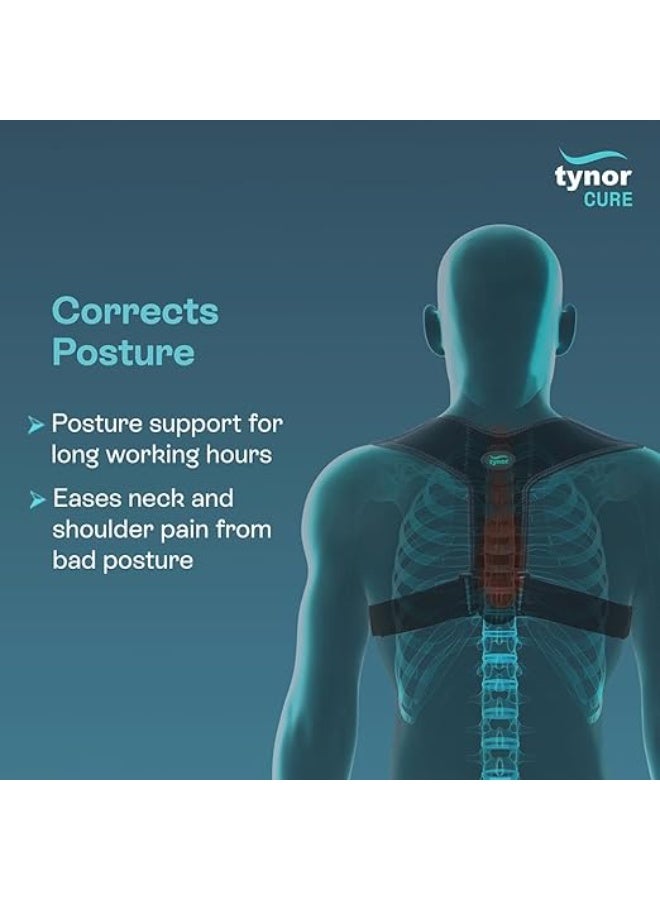 TYNOR Posture corrector Sleek, Black, Universal, 1 Unit - Image 2