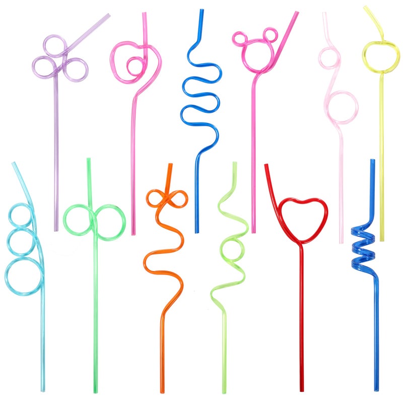 DKHDBD 36 Pcs Crazy Straws  Colorful Funny Straws for Kids Reusable Silly Straws for Kids  Great for Parties and Birthday Party - Image 1