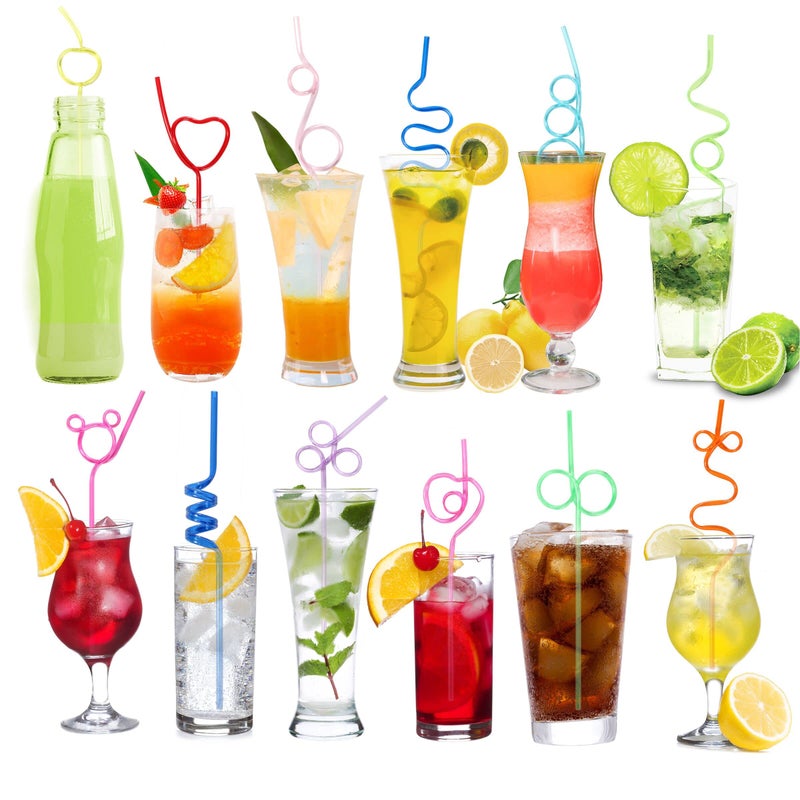 DKHDBD 36 Pcs Crazy Straws  Colorful Funny Straws for Kids Reusable Silly Straws for Kids  Great for Parties and Birthday Party - Image 2