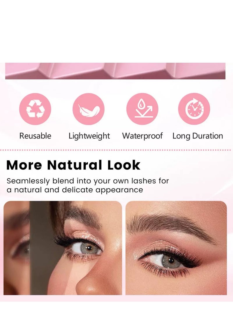 Generic 7 Pairs False Eyelashes Set, Cat Eye Half Lashes Natural Look Fluffy,Lightweight And Natural To Enhance Eye Makeup Charm, Long-Lasting Smudge-Proof, Suitable For Daily And Party Occasions.  - Image 2
