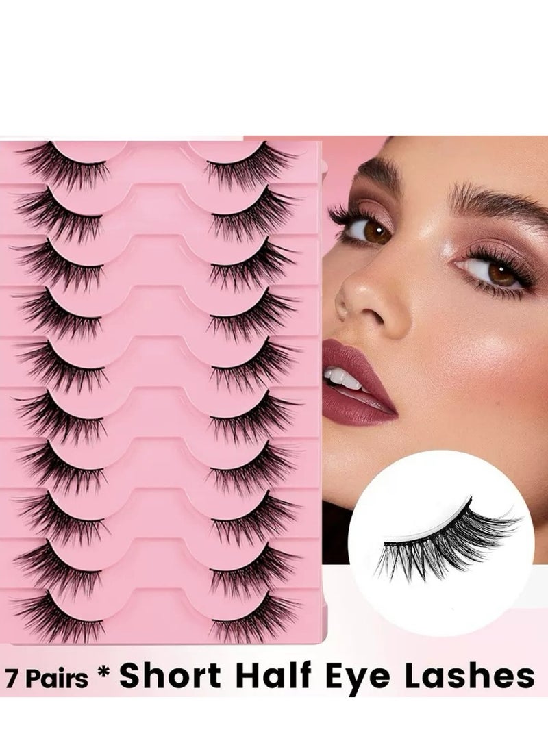 Generic 7 Pairs False Eyelashes Set, Cat Eye Half Lashes Natural Look Fluffy,Lightweight And Natural To Enhance Eye Makeup Charm, Long-Lasting Smudge-Proof, Suitable For Daily And Party Occasions.  - Image 4
