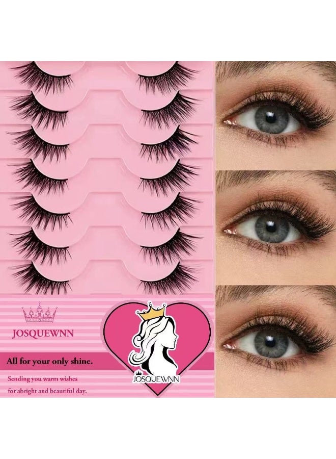 JOSQUEWNN 10 Pairs False Eyelashes Set, Cat Eye Half Lashes Natural Look Fluffy,Lightweight And Natural To Enhance Eye Makeup Charm, Long-Lasting Smudge-Proof, Suitable For Daily And Party Occasions. - Image 1