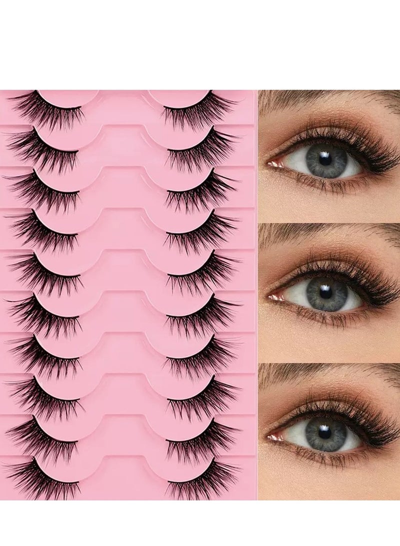JOSQUEWNN 10 Pairs False Eyelashes Set, Cat Eye Half Lashes Natural Look Fluffy,Lightweight And Natural To Enhance Eye Makeup Charm, Long-Lasting Smudge-Proof, Suitable For Daily And Party Occasions. - Image 2