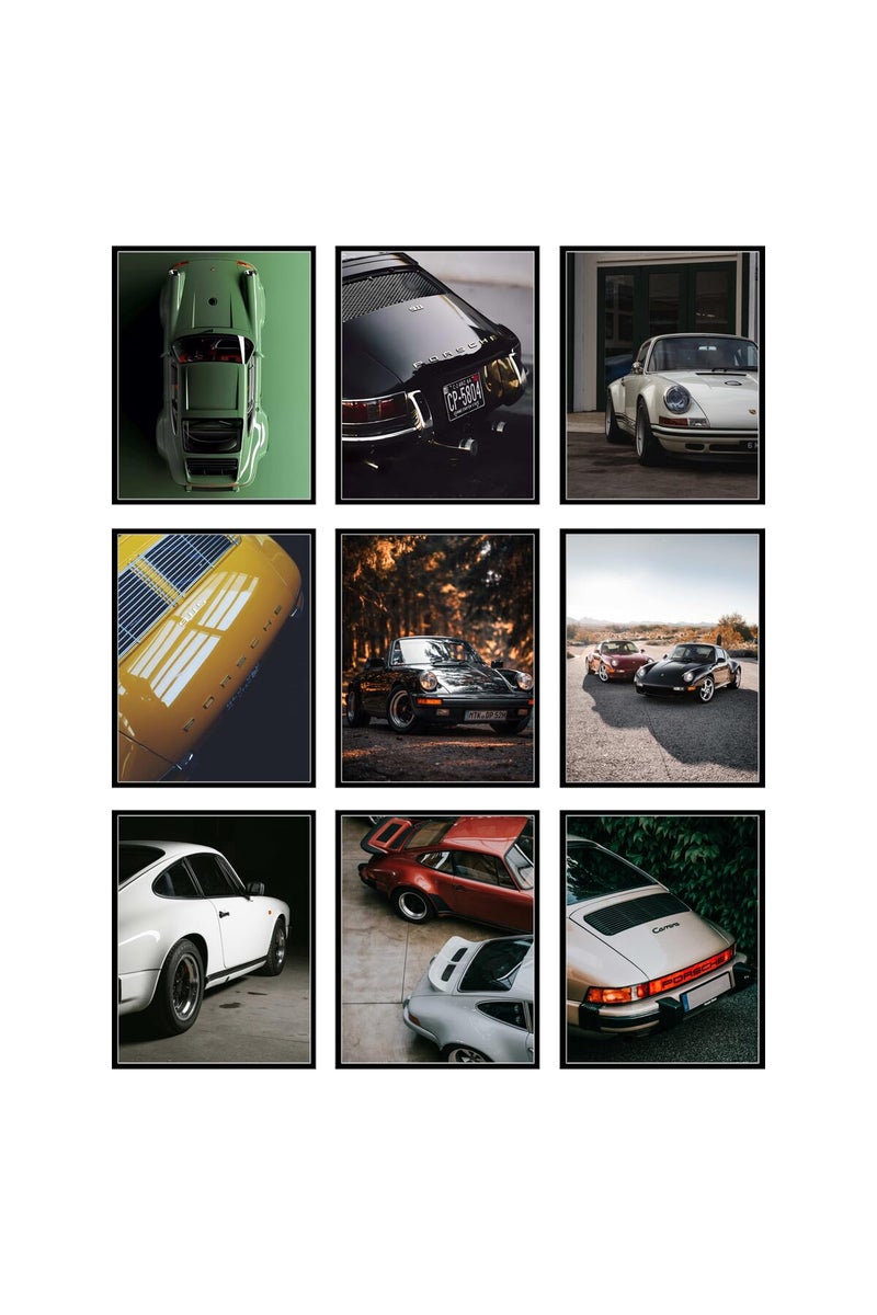 BigWig Prints Porsche 911 Poster - Car Wall Art, Porsche Wall Art, Porsche Poster, Vintage Car Poster, Car Posters for Men, Porsche 944 Posters, Porsche Art, Cool Car Posters - Unframed Set of 9 (8x10) - Image 1