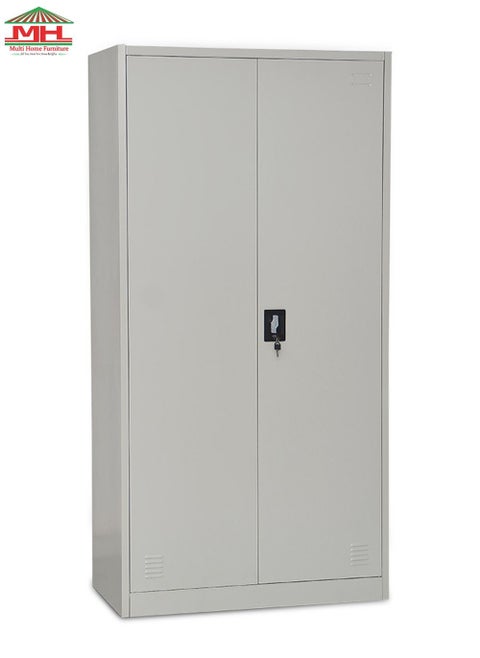 MHF Best Metal Wardrobe 2-Door With Shelves Storage Compartment Flush Key lock MH-205-E