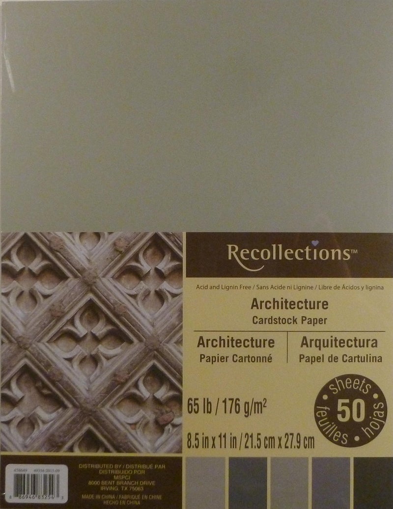 Recollections Architecture Cardstock Paper 85 X 11 50 Sheets 5 Colors 2 PACK