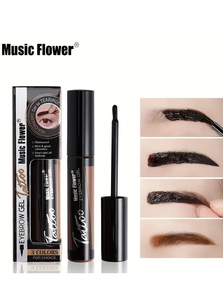 Music Flower - Long-Lasting Tear Off Eyebrow Dye Cream - Waterproof and Film Forming Color Rendering Liquid - light brown - Image 1