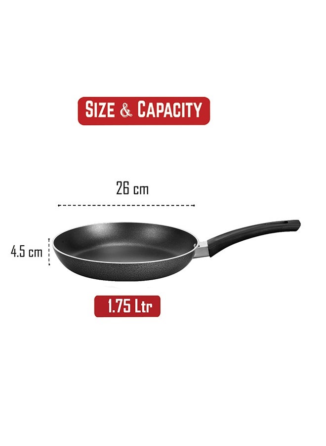 SONEX Sonex Nonstick Super Frying Pan, 26 cm – Never-Stick Technology With Teflon Nonstick Coating, Hard Enamel Exterior, Cool Handle, PFOA-Free, Healthy Cooking, Perfect for Omelettes, Pancakes, Stir-Fry, and More, Grey  - Image 5