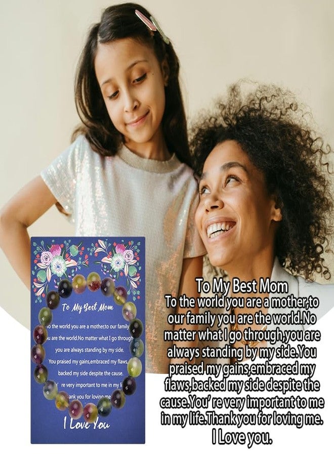 YangQian Christmas Gifts for Mom Bracelets Mother Gifts for Birthday Wedding Day I Love You Mama Gifts Thank You Mommy Gifts Ideas Appreciation Gift for Mom Beaded Bracelets for Women Mom Accessories Presents - Image 2