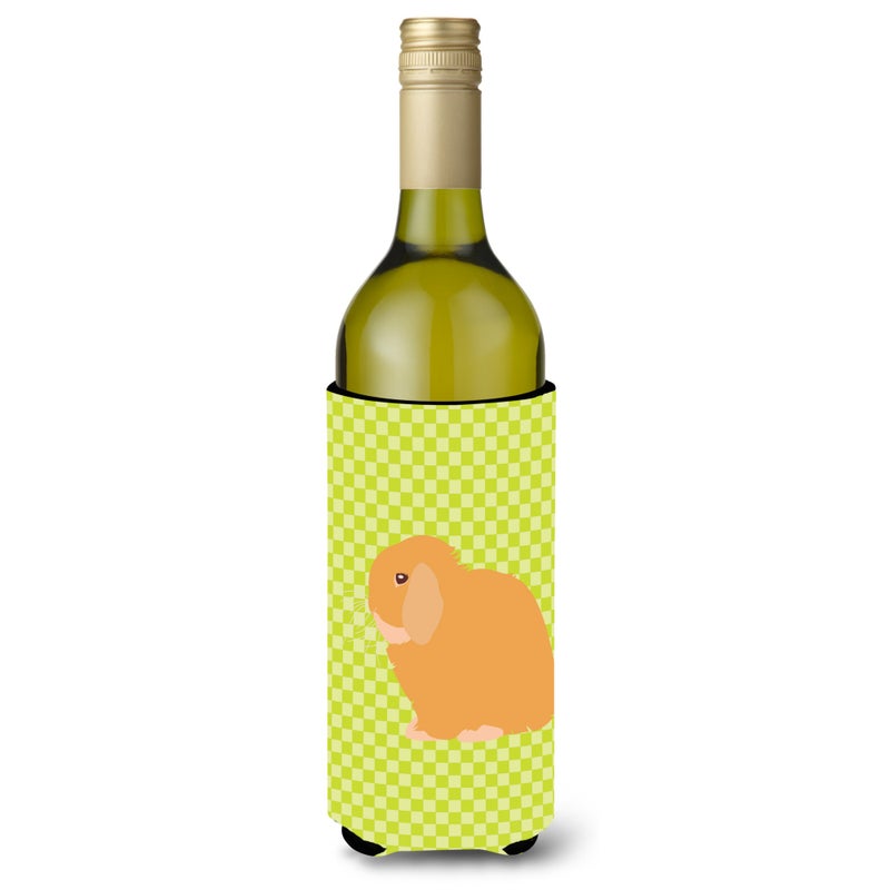 Caroline's Treasures ""Caroline's Treasures Holland Lop Rabbit Green Decorative Bottle Hugger  750 ml  Multicolor"" 