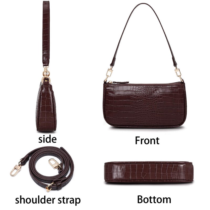 lapsting Women's Shoulder Handbags Bag Mini Purse for Women Crossbody Clutch Small Y2k 90s Purses Bags Brown - Image 4