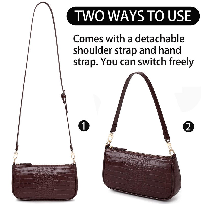 lapsting Women's Shoulder Handbags Bag Mini Purse for Women Crossbody Clutch Small Y2k 90s Purses Bags Brown - Image 2