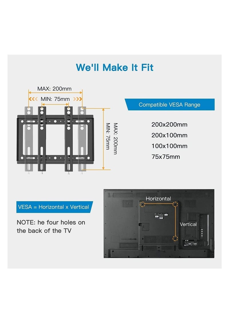 Led Tv Wall Bracket For 14-Inch To 37-Inch Tv Fixed View - Image 2