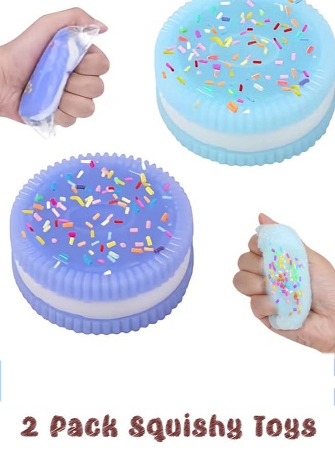 Bukela 2PCS Squishy Biscuit Stress Relief Toy, Pinch Decompression Toy, Realistic Sandwich Design for Anxiety and Relaxation, Perfect Desk Accessory and Fun Fidget Toy for Adults, Ideal for Stress Relief - Image 1