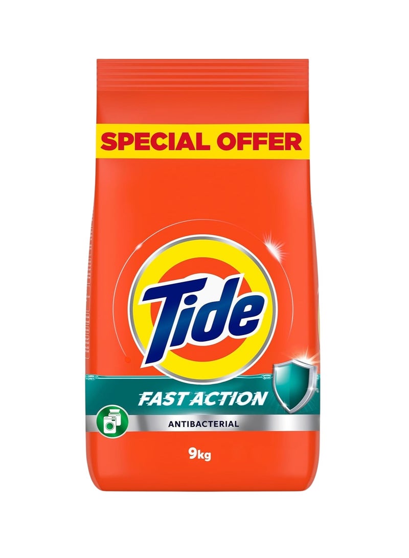Tide Anti Bacterial Fast Action Laundry Detergent Powder 9kg - Image 1