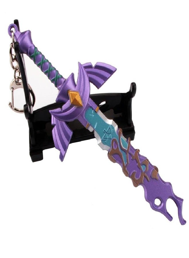 MEETCUTE Decayed MasterSword Keychain Latest,Cool Sword Key Ring for Men and Women Legend of Zeld the Tears Kingdom MasterSword Key chain Cosplay Accessories - Purple - Image 5