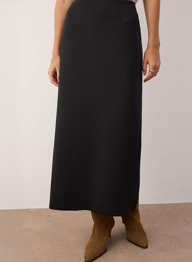 trendyol Black Plain Knitted Skirt - Image 3