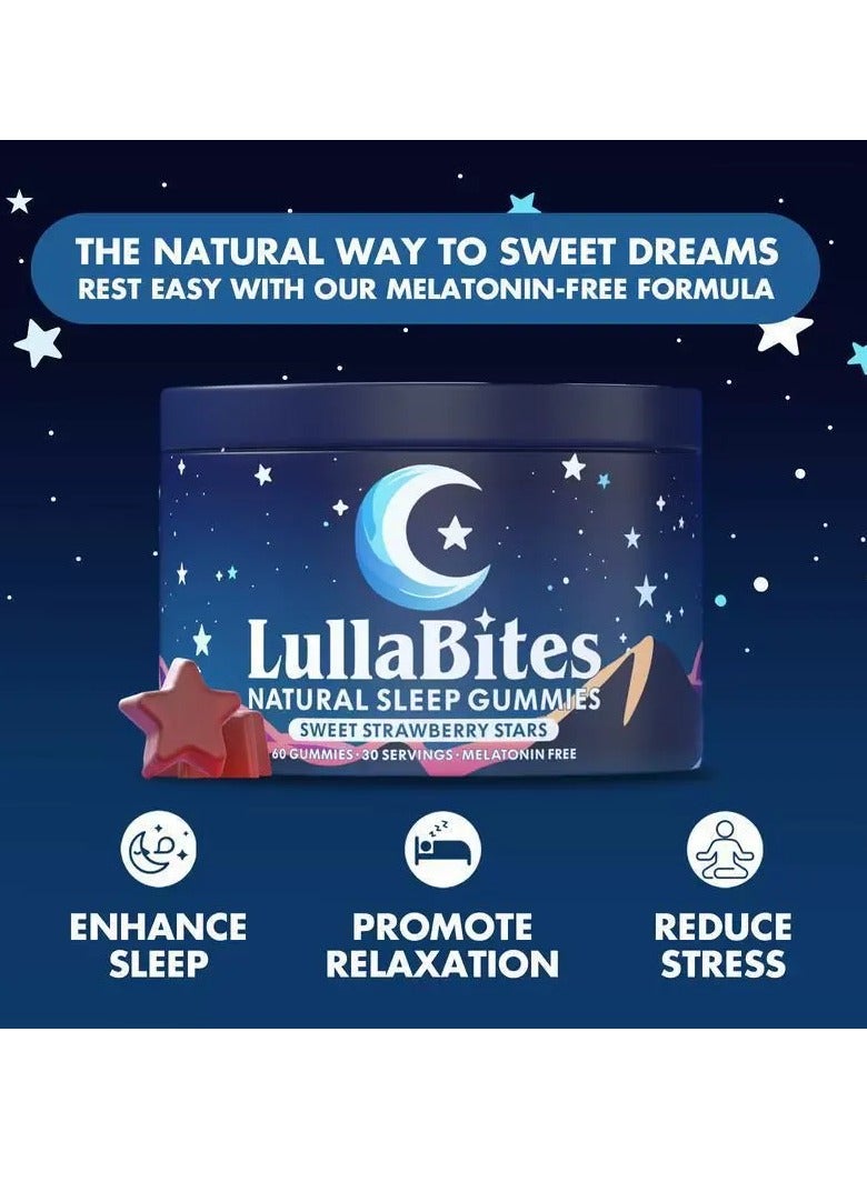 LullaBites Natural Sleep Gummies Melatonin Gummies - 60 Gummies | Nighttime Sleep Aid - Image 3