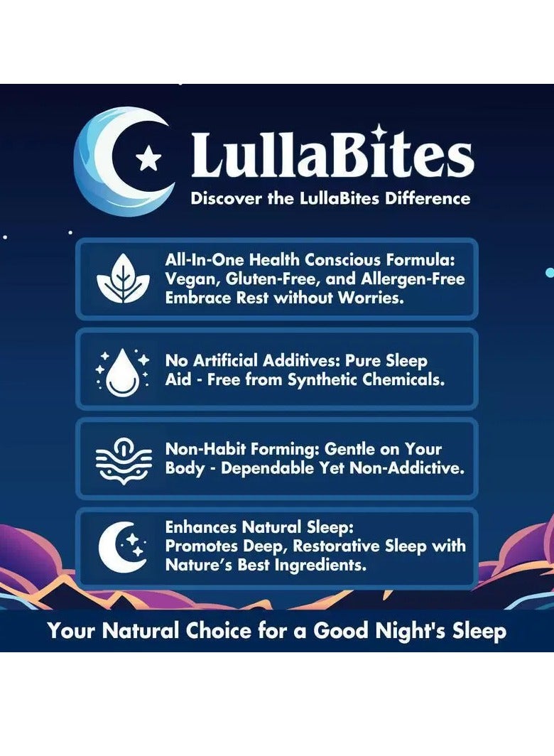 LullaBites Natural Sleep Gummies Melatonin Gummies - 60 Gummies | Nighttime Sleep Aid - Image 4
