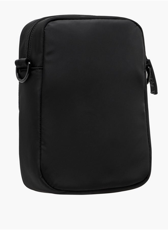 Lee Cooper Solid Crossbody Bag with Zip Closure and Adjustable Strap  - Image 5