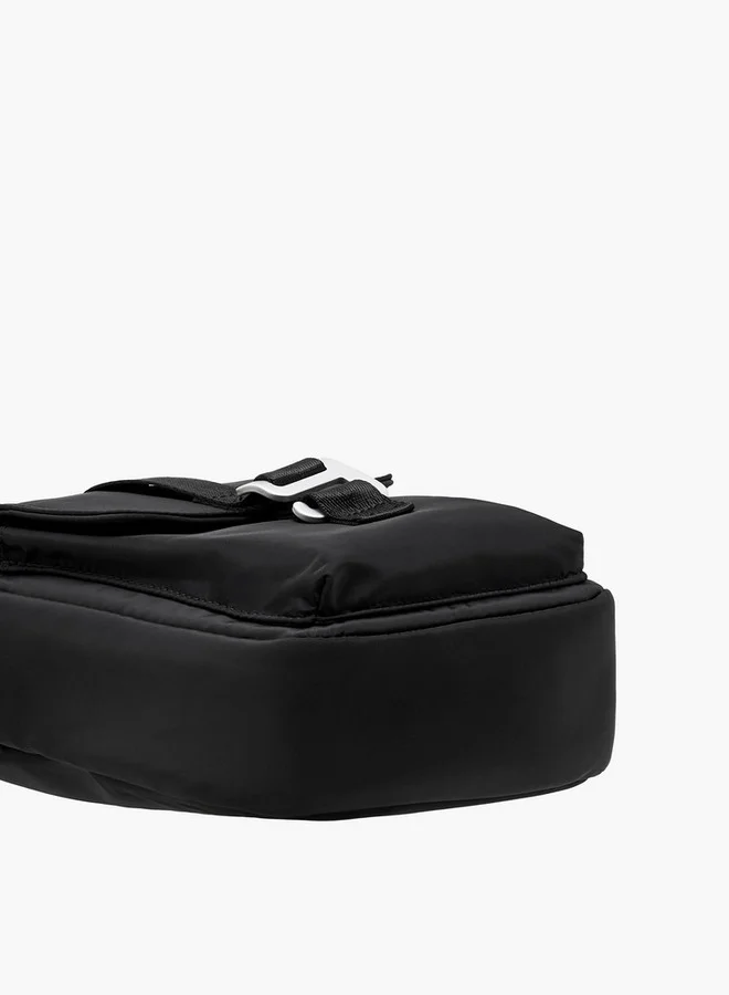 لي كوبر Solid Crossbody Bag with Zip Closure and Adjustable Strap