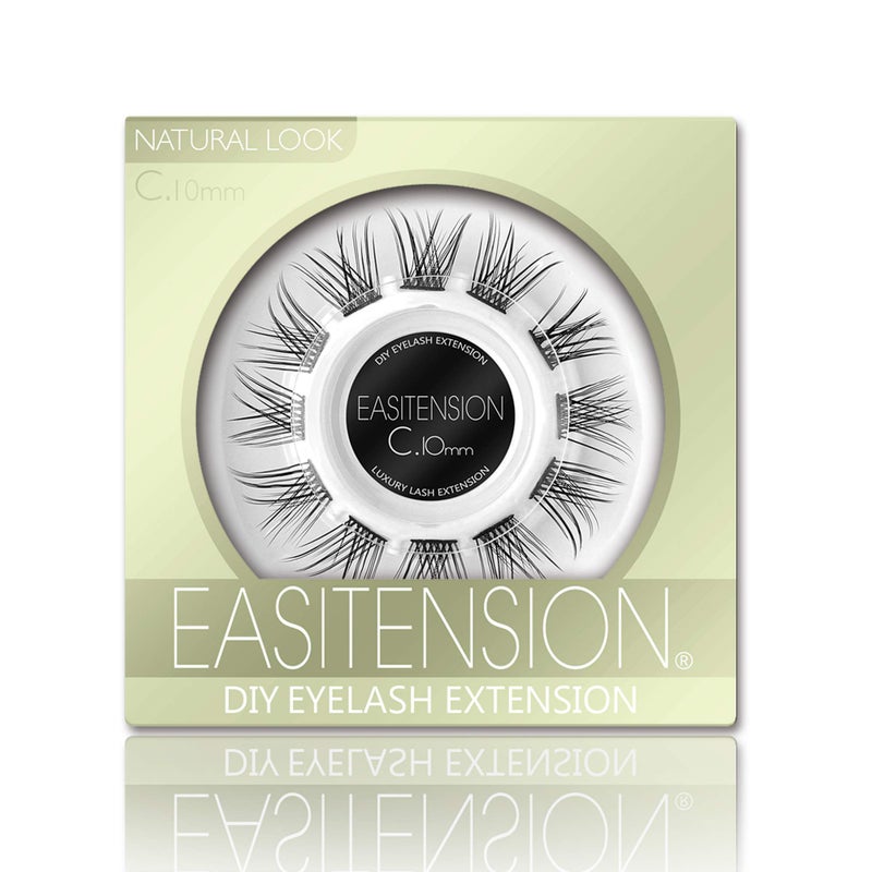 DIY Eyelash Extension Glue Bonded Band Individual Lash 12 Clusters Natural Lashes Set Home Eyelash Extension C curl Lashes Pack 10MMNatural
