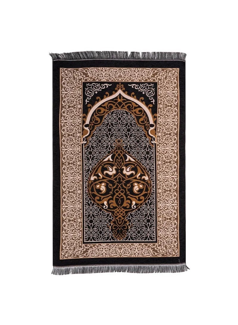 Huitich Embroidered Prayer Mat Gift Set with Beads and Storage Box – Black  - Image 2