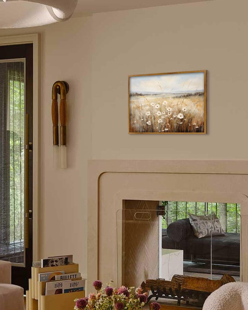 Kizbok Vintage Wall Art Prints for Living Room  Farmhouse Wall Decor Wildflower Field Landscape Canvas Prints Vintage Oil Painting Vintage Spring Art Pictures for Bedroom Bathroom (8"" x 10""-UNFRAMED) - Image 5