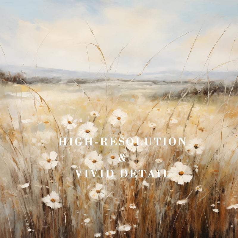 Kizbok Vintage Wall Art Prints for Living Room  Farmhouse Wall Decor Wildflower Field Landscape Canvas Prints Vintage Oil Painting Vintage Spring Art Pictures for Bedroom Bathroom (8"" x 10""-UNFRAMED) - Image 3