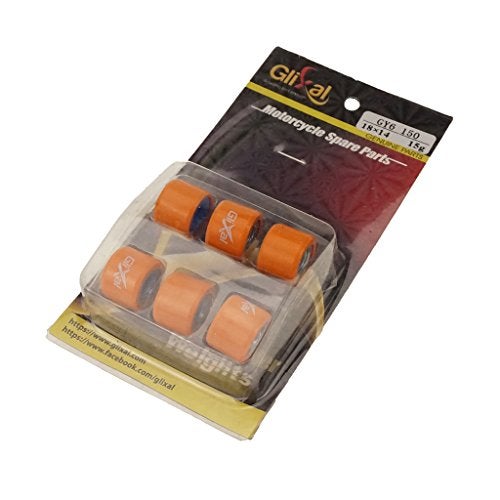 Glixal ATKS-04023 18x14mm High Performance Racing Variator Roller Weights Set 152QMI 157QMJ GY6 125cc 150cc Scooter Moped ATV Go-Kart (15 gram) - Image 1