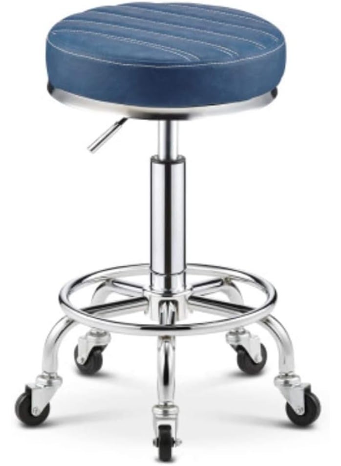 كرسي دوّار هيدروليكي بارتفاع قابل للتعديل – مزود بعجلات ومقعد مبطن مريح – مثالي للاستخدام اليومي في الصالون أو المكتب أو العيادة - Image 1