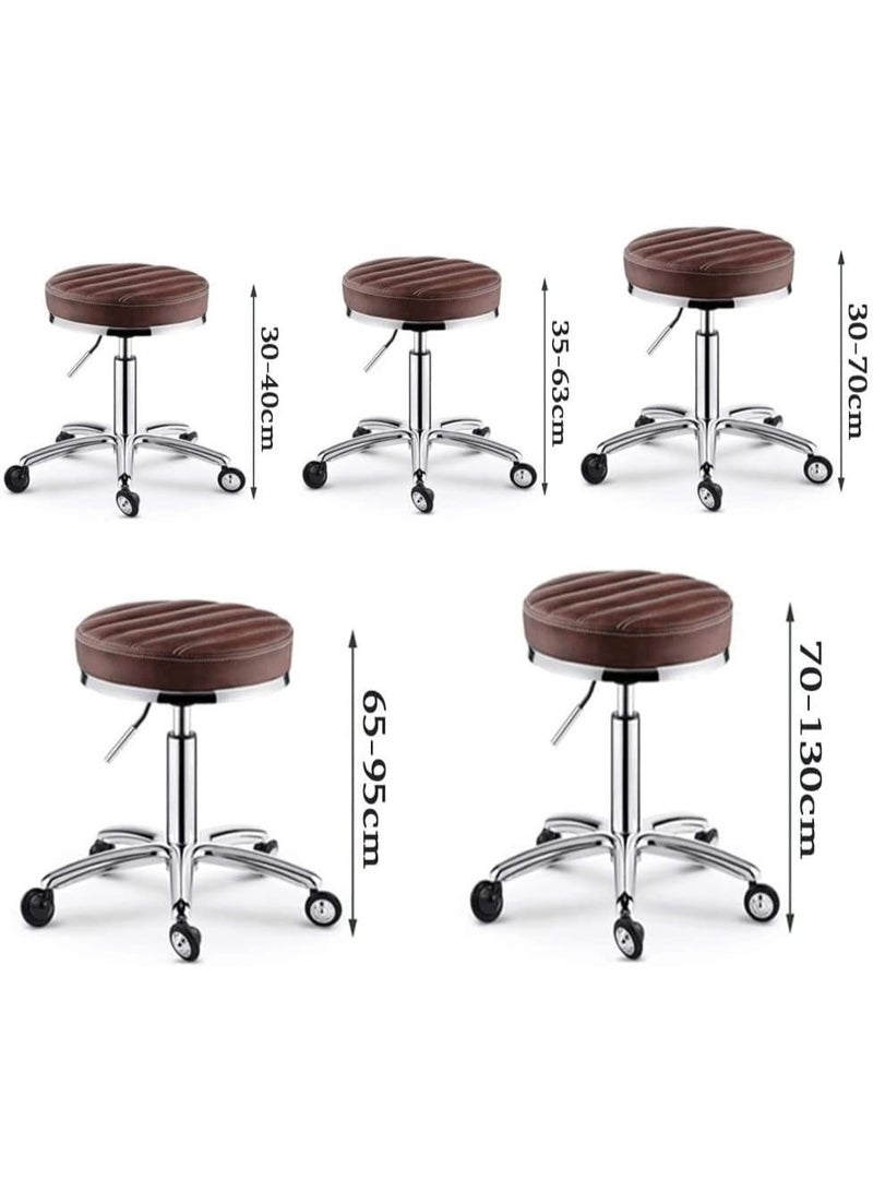 كرسي دوّار هيدروليكي بارتفاع قابل للتعديل – مزود بعجلات ومقعد مبطن مريح – مثالي للاستخدام اليومي في الصالون أو المكتب أو العيادة - Image 4