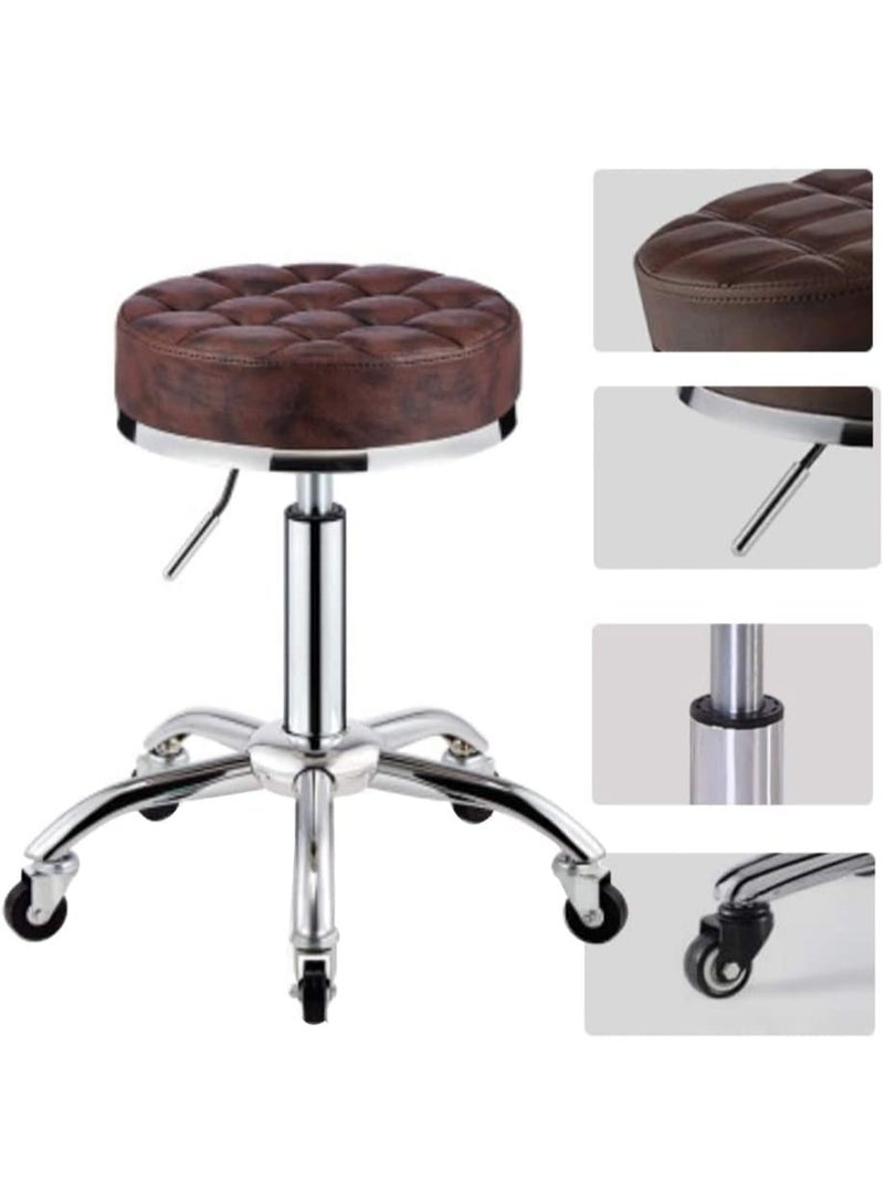 كرسي دوّار هيدروليكي بارتفاع قابل للتعديل – مزود بعجلات ومقعد مبطن مريح – مثالي للاستخدام اليومي في الصالون أو المكتب أو العيادة - Image 3