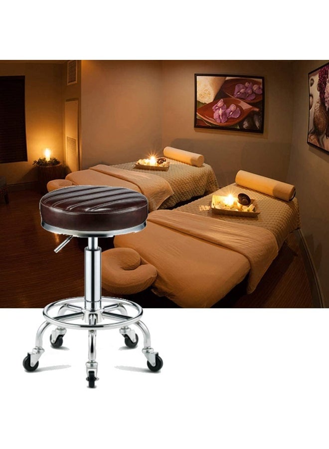 كرسي دوّار هيدروليكي بارتفاع قابل للتعديل – مزود بعجلات ومقعد مبطن مريح – مثالي للاستخدام اليومي في الصالون أو المكتب أو العيادة - Image 5