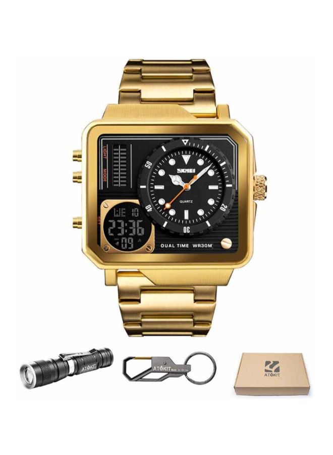 Men's Metal Analog  Digital Watch 1392 - 51 mm - Gold - Image 2