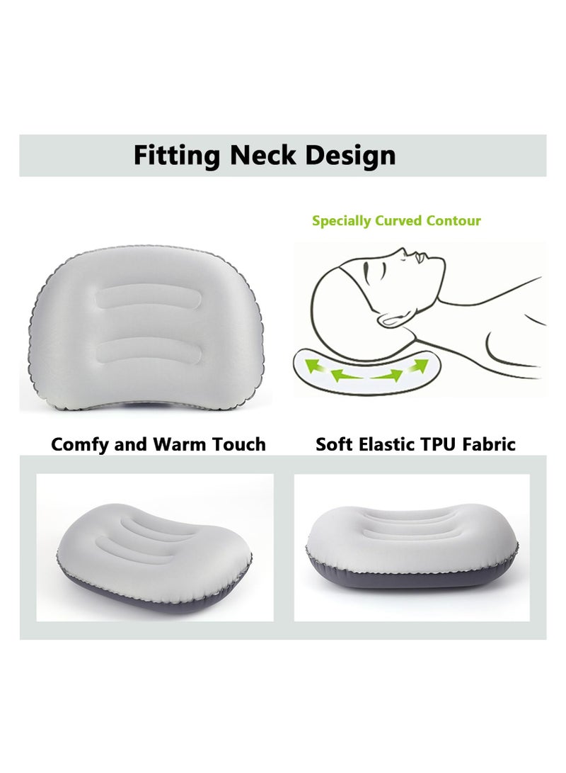 CMGTYYD Ultralight Compact Inflatable Camping Pillow,Inflating Travel Pillows,Soft Compressible Portable Air Pillow for Outdoor Camp,Backpacking Night Sleep and Car Airplane for Neck & Lumbar Support - Image 3